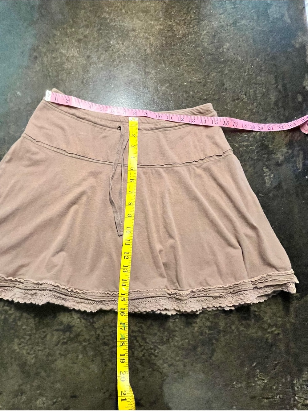Abercrombie & Fitch brown skirt with lace trim, M - Picture 5 of 7